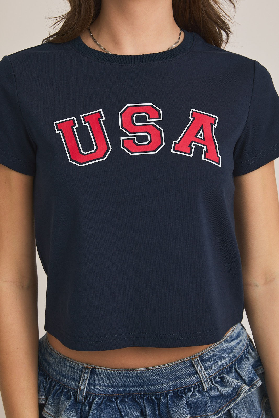 USA Crew Neck Baby S/S (Navy)