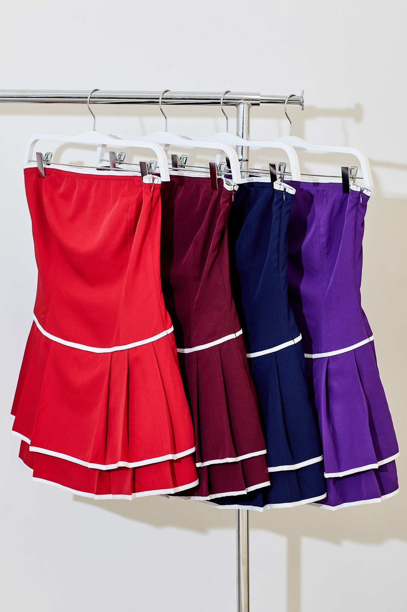 Day + Moon Strapless Drop Waist Pleated Romper Dress