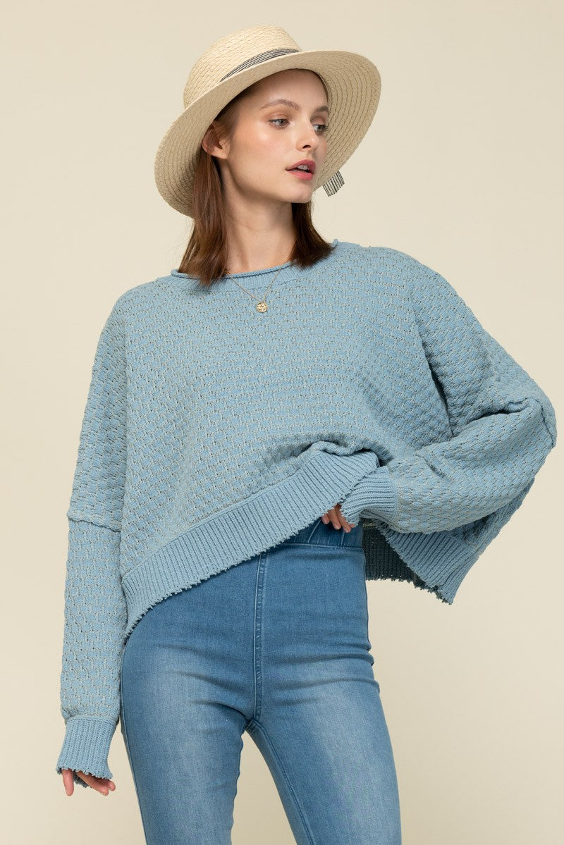 Cropped Bubble Sweater