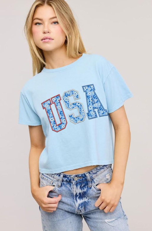 Puff USA Flower Patch S/S (Light Blue)