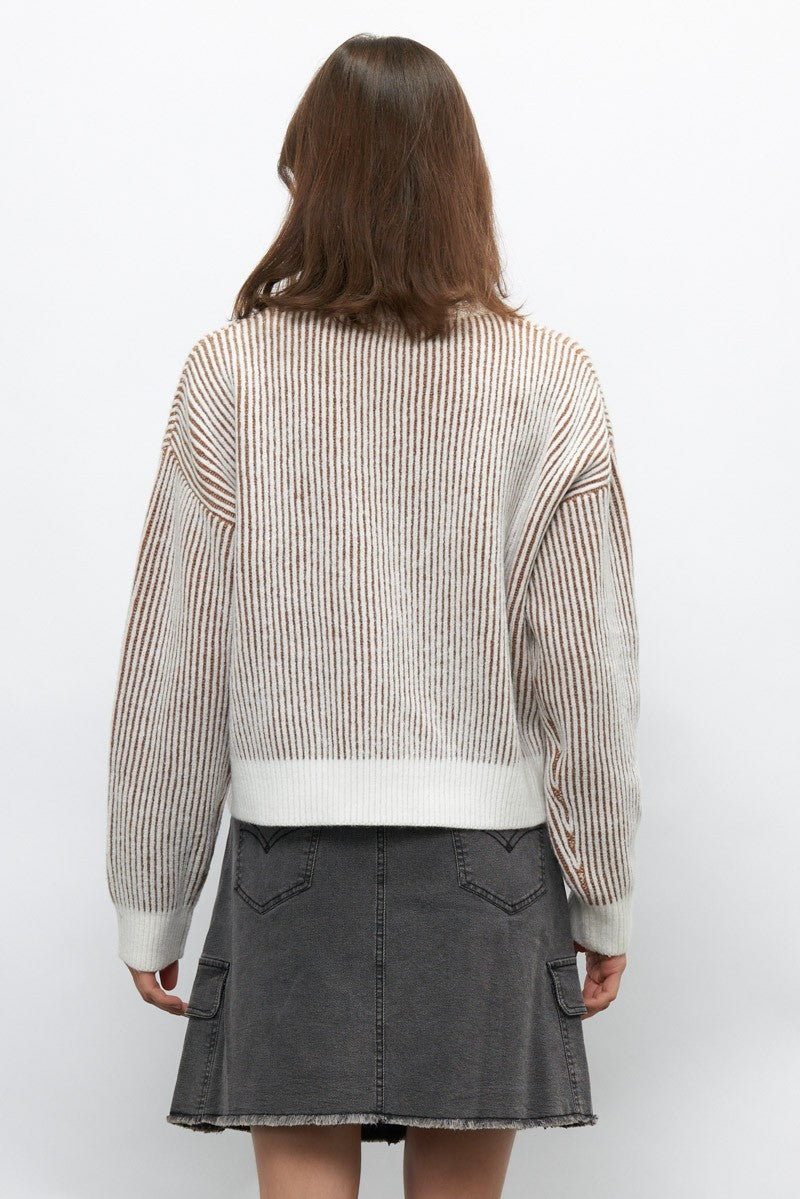 Vertical Stripe Knit Sweater