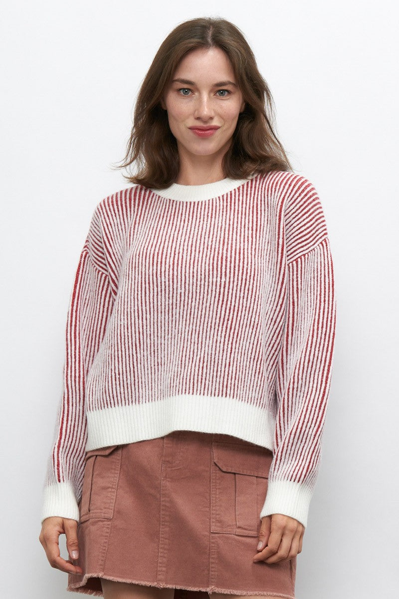 Vertical Stripe Knit Sweater