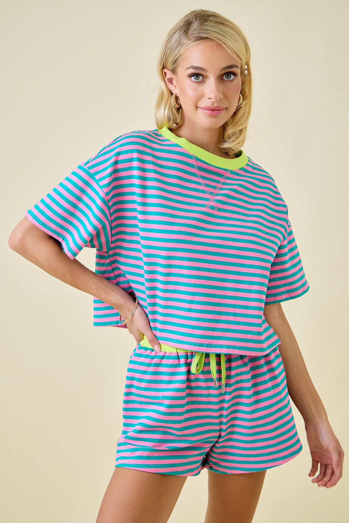 Day + Moon Striped Top (Set)