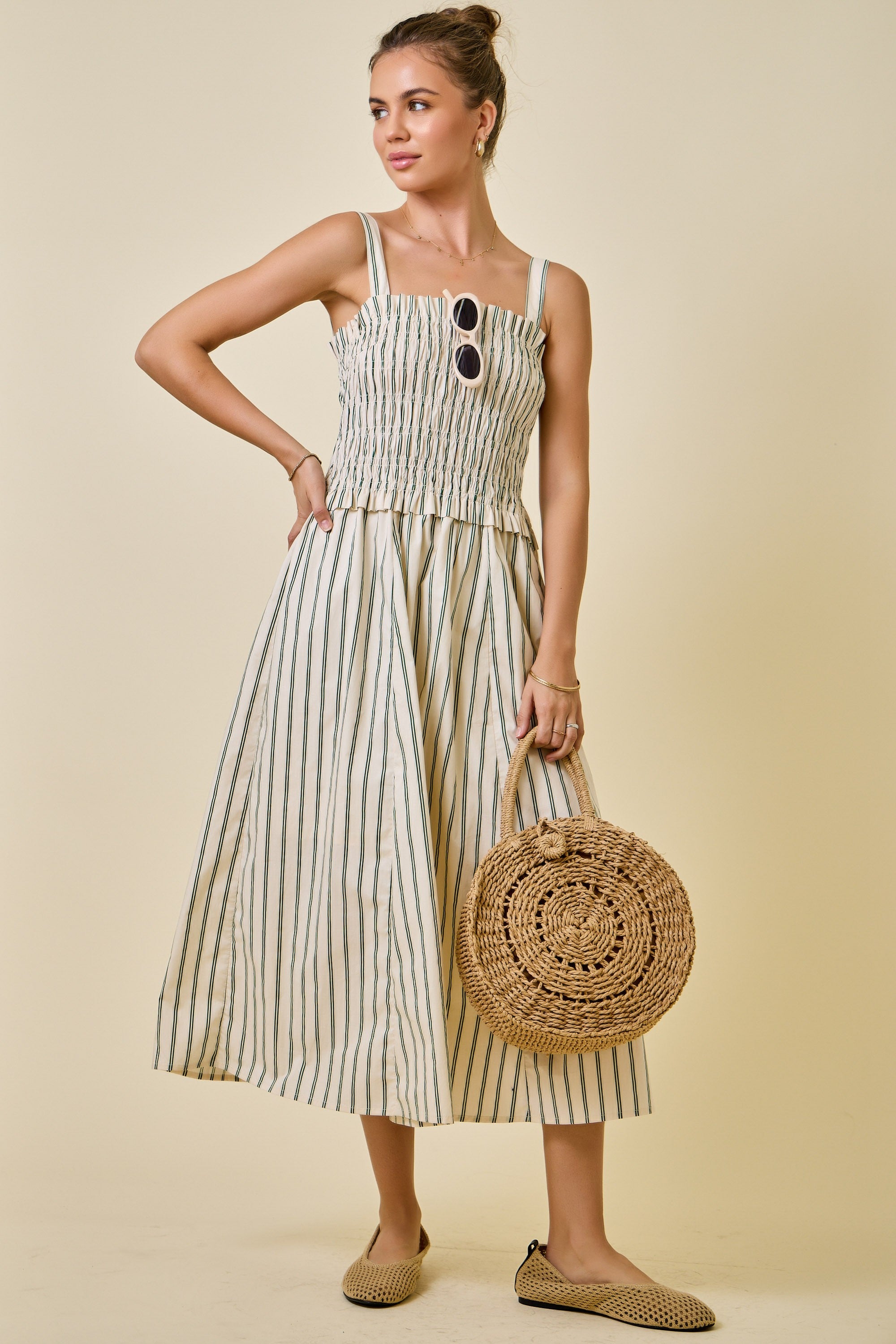 juniors midi dresses Juniors' Day + Moon Striped Midi Dress