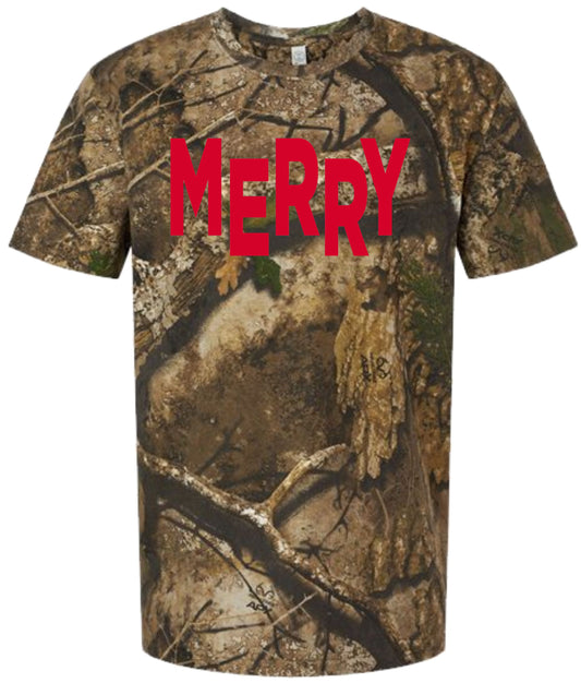 Juniors' Merry Puff Ink Camo Tee