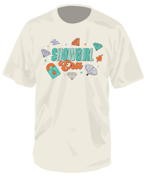 Juniors' Southern Fried Cotton Showgirl Era Tee (Ivory)