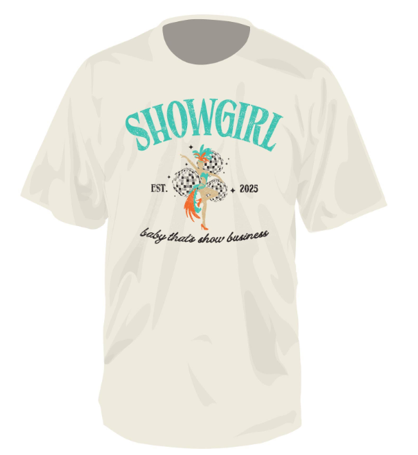 Juniors' Southern Fried Cotton Showgirl Baby That's Show Business Tee (Ivory)