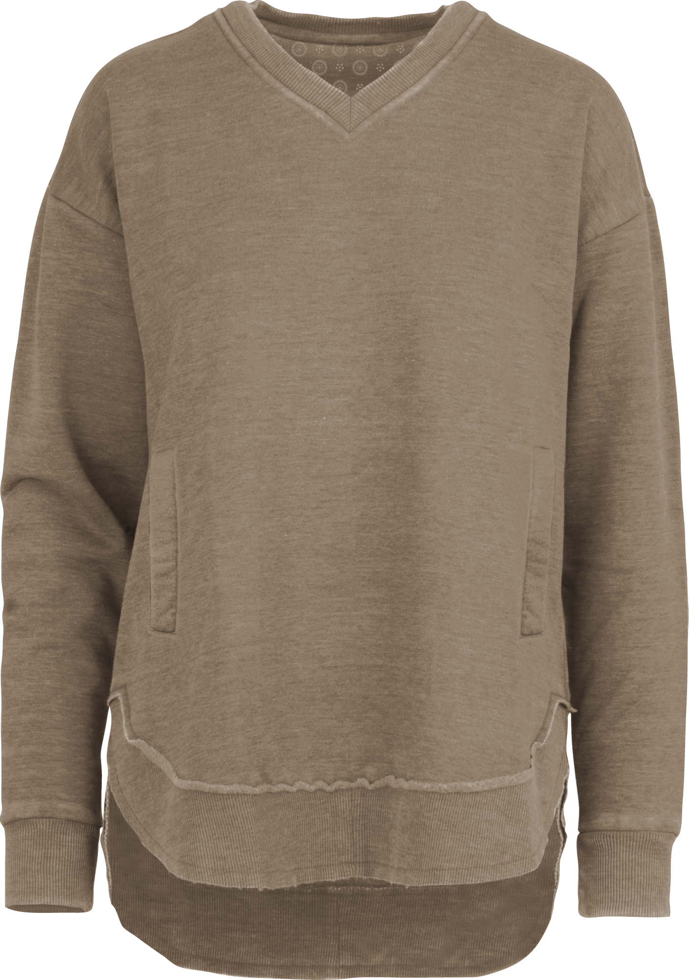 Royce Apparel East Hall Melange V-Neck Pocketed Poncho Fleece