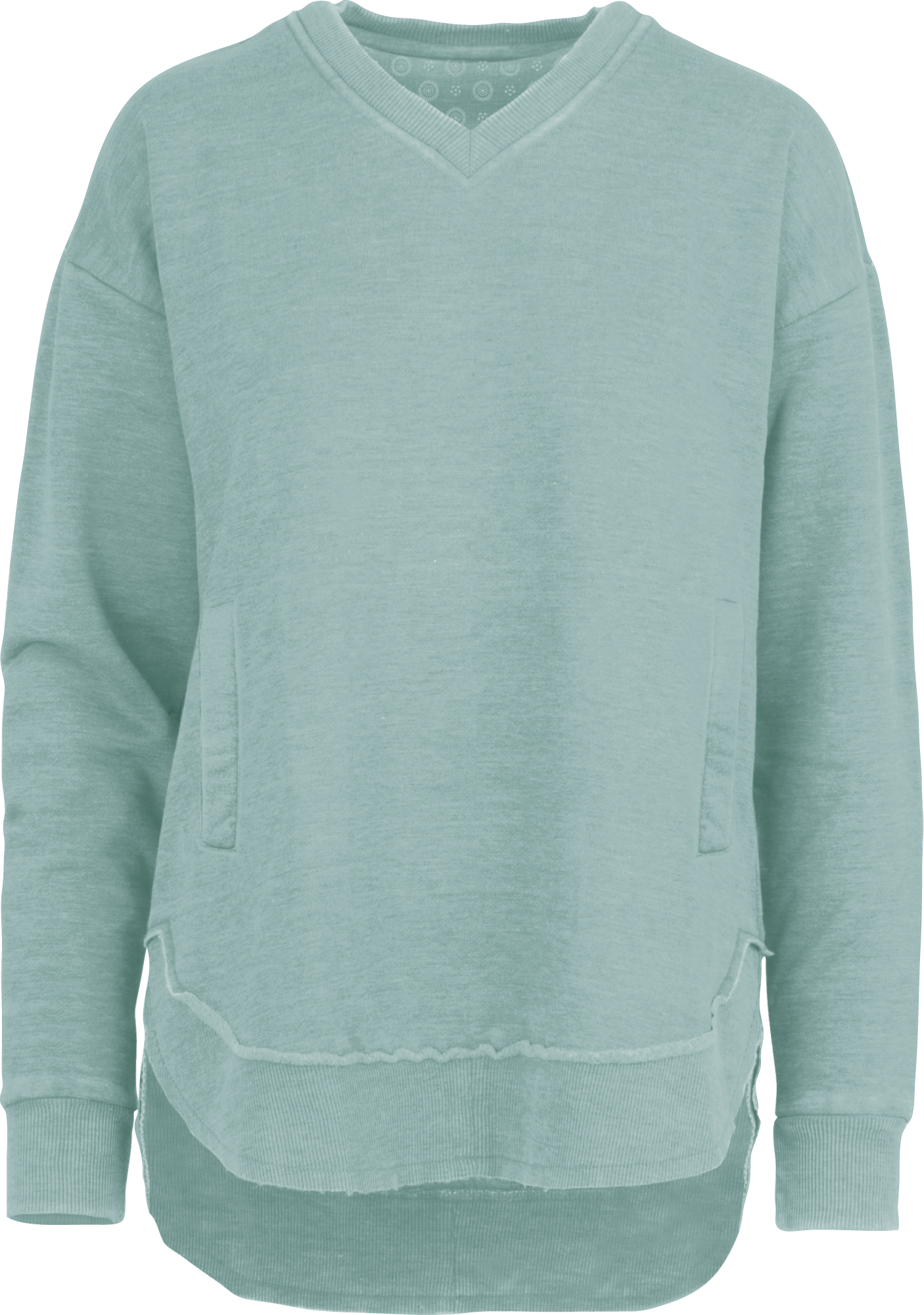 Royce Apparel East Hall Melange V-Neck Pocketed Poncho Fleece