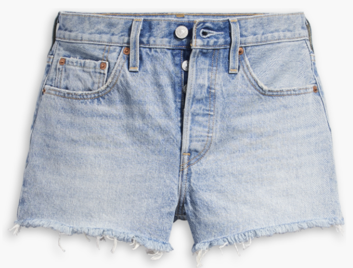 Juniors Levi's 501 High Rise Frayed Hem Cut Off Short (Micro Vibes)