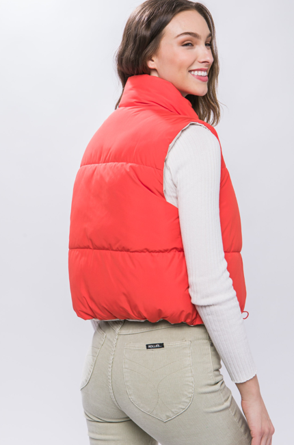 Reversible Woven Vest (Tomato/Beige)
