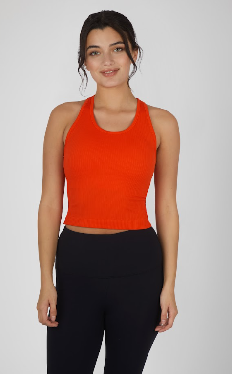 Juniors' 90 Degree Ribbed Tank W/Padded Bra