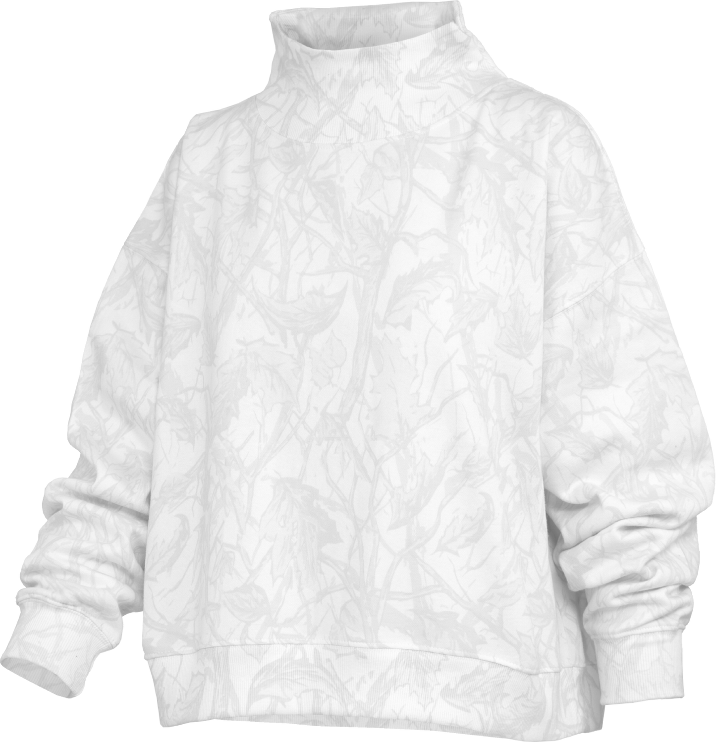 Juniors' Royce Apparel L/S Camo Mockneck (Ice Woodland)