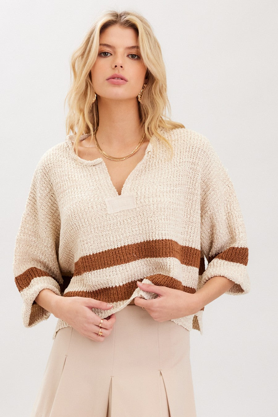 Striped Cropped Sweater