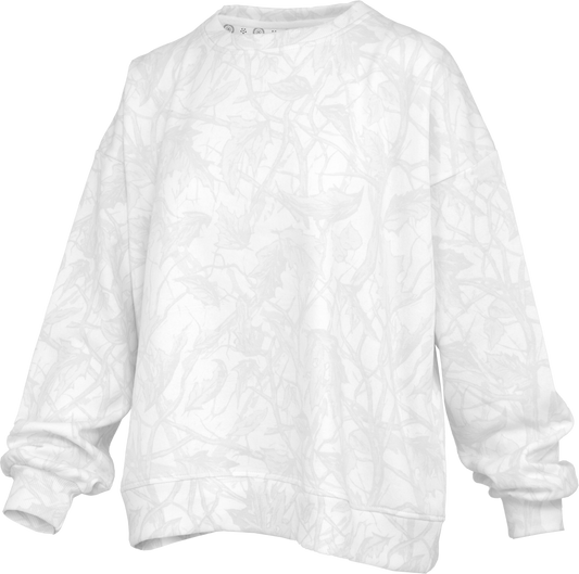 Juniors' Royce Apparel L/S Camo Crewneck (Ice Woodland)