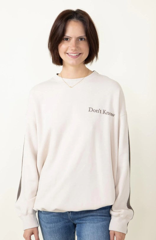 Don't Know, Don't Care Sweatshirt (Beige/Fossil)