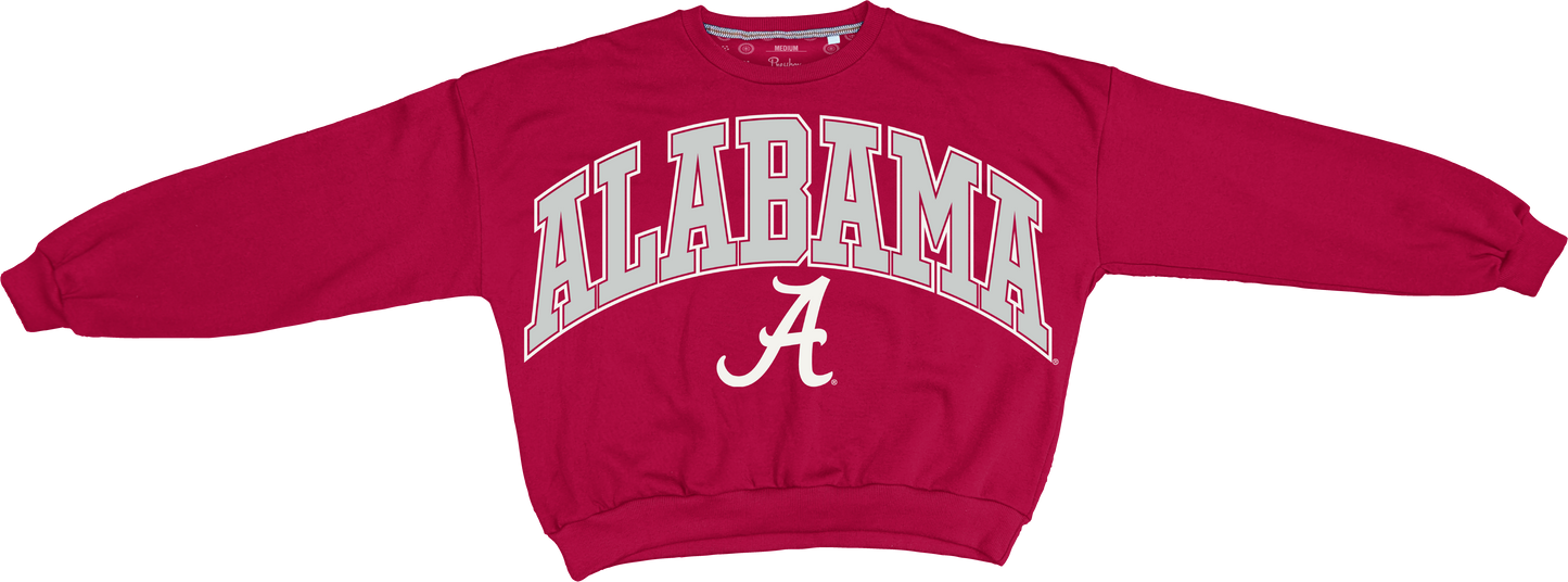 ALABAMA (A) Deep Basic Arch Logo L/S Sweatshirt (Crimson)
