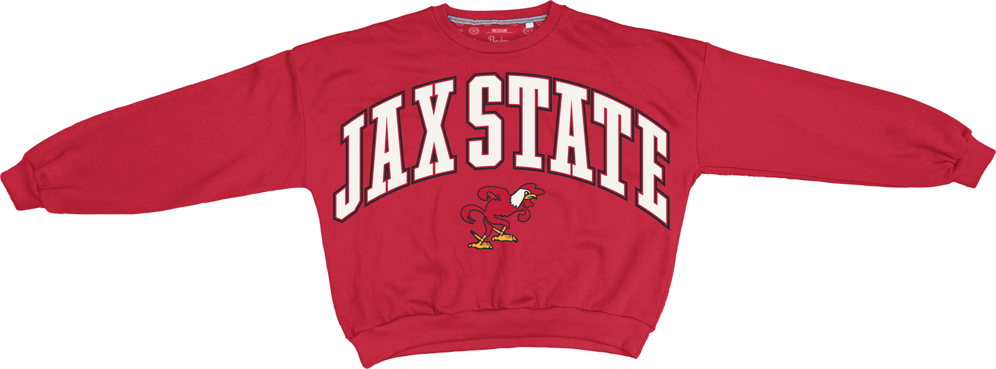 JSU Deep Basic Arch Logo L/S Sweatshirt (Red)