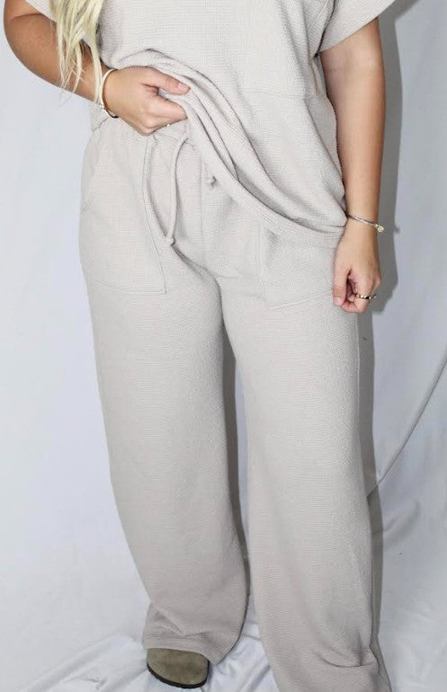 Solid Ribbed Pants (Set)