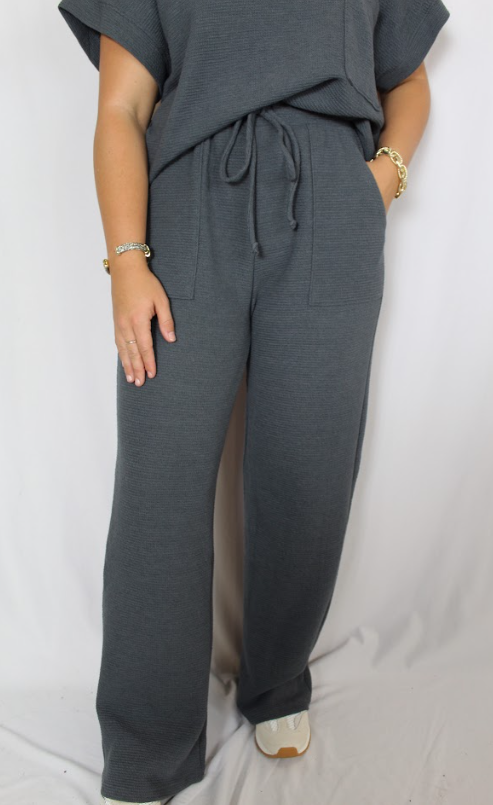 Solid Ribbed Pants (Set)