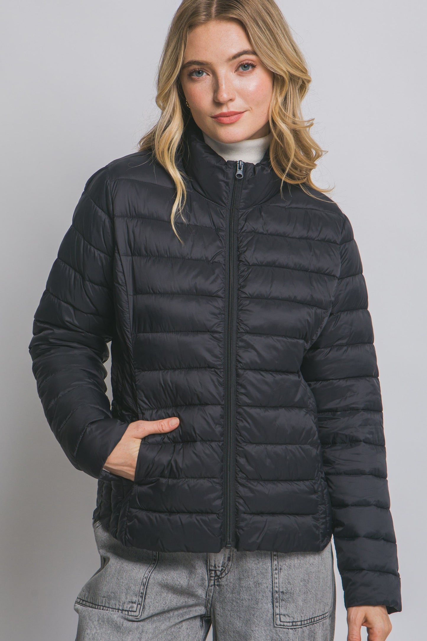 Ultra Lightweight Padded Thermal Zip Up Jacket