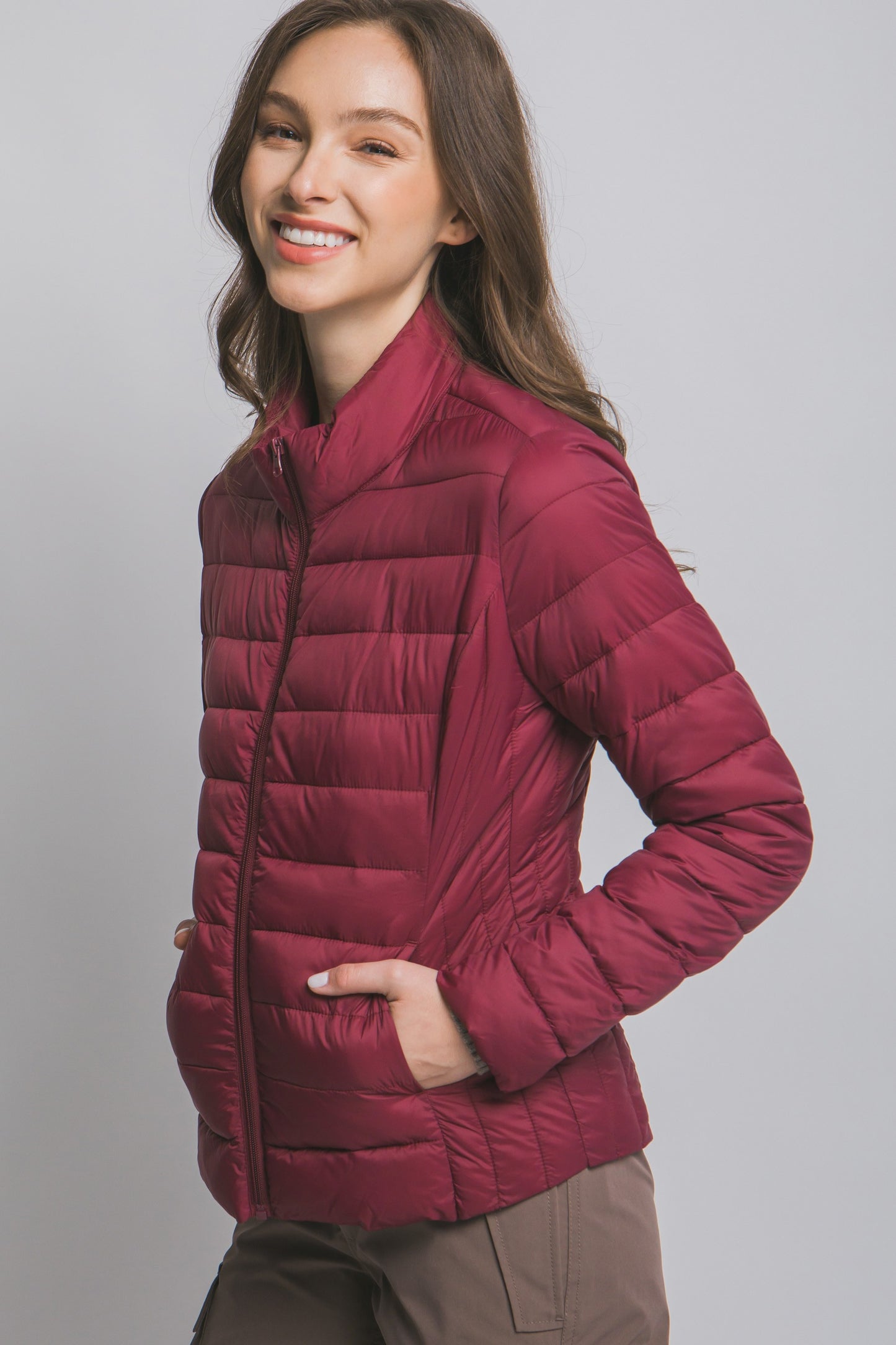 Ultra Lightweight Padded Thermal Zip Up Jacket
