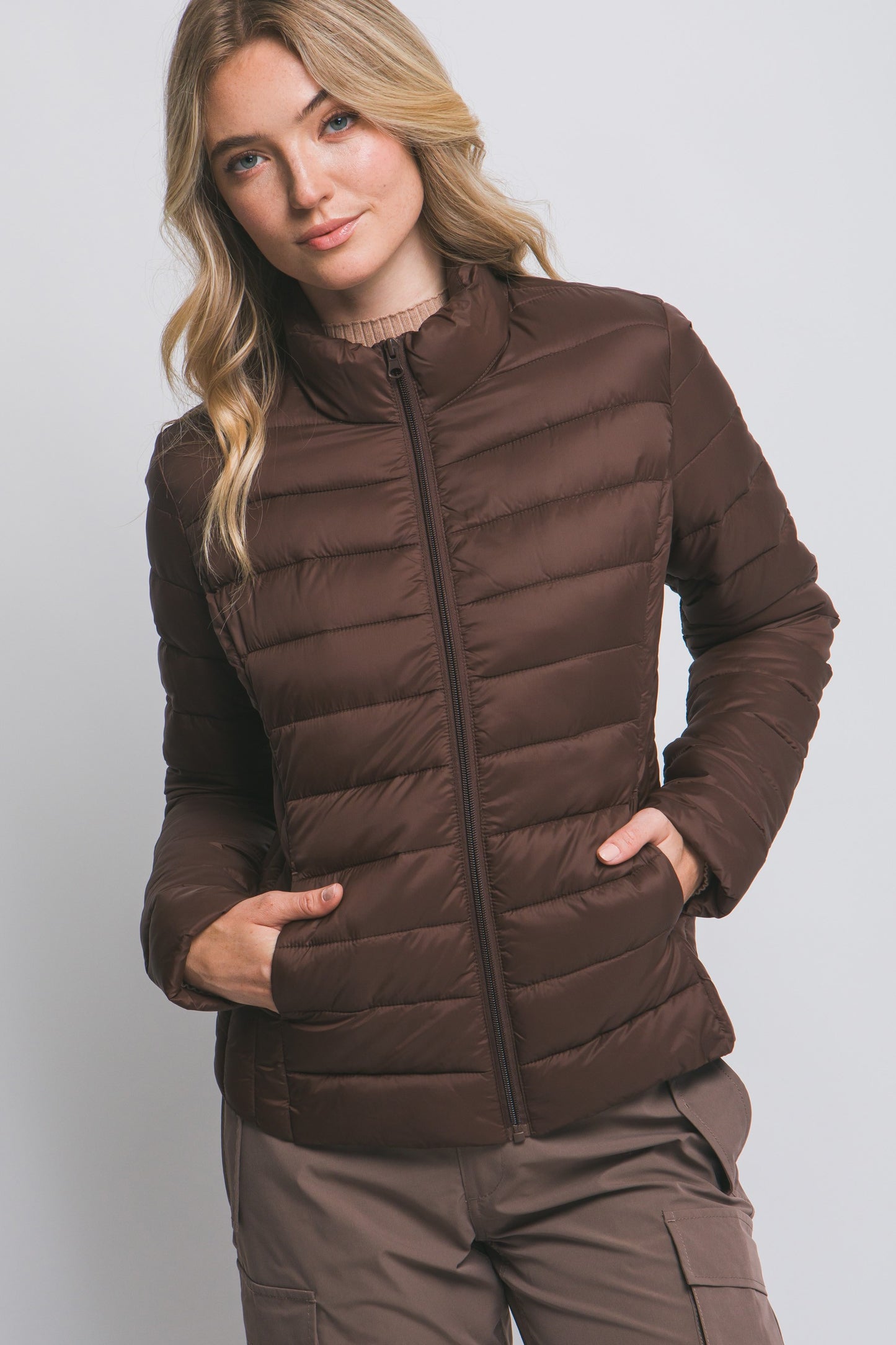 Ultra Lightweight Padded Thermal Zip Up Jacket