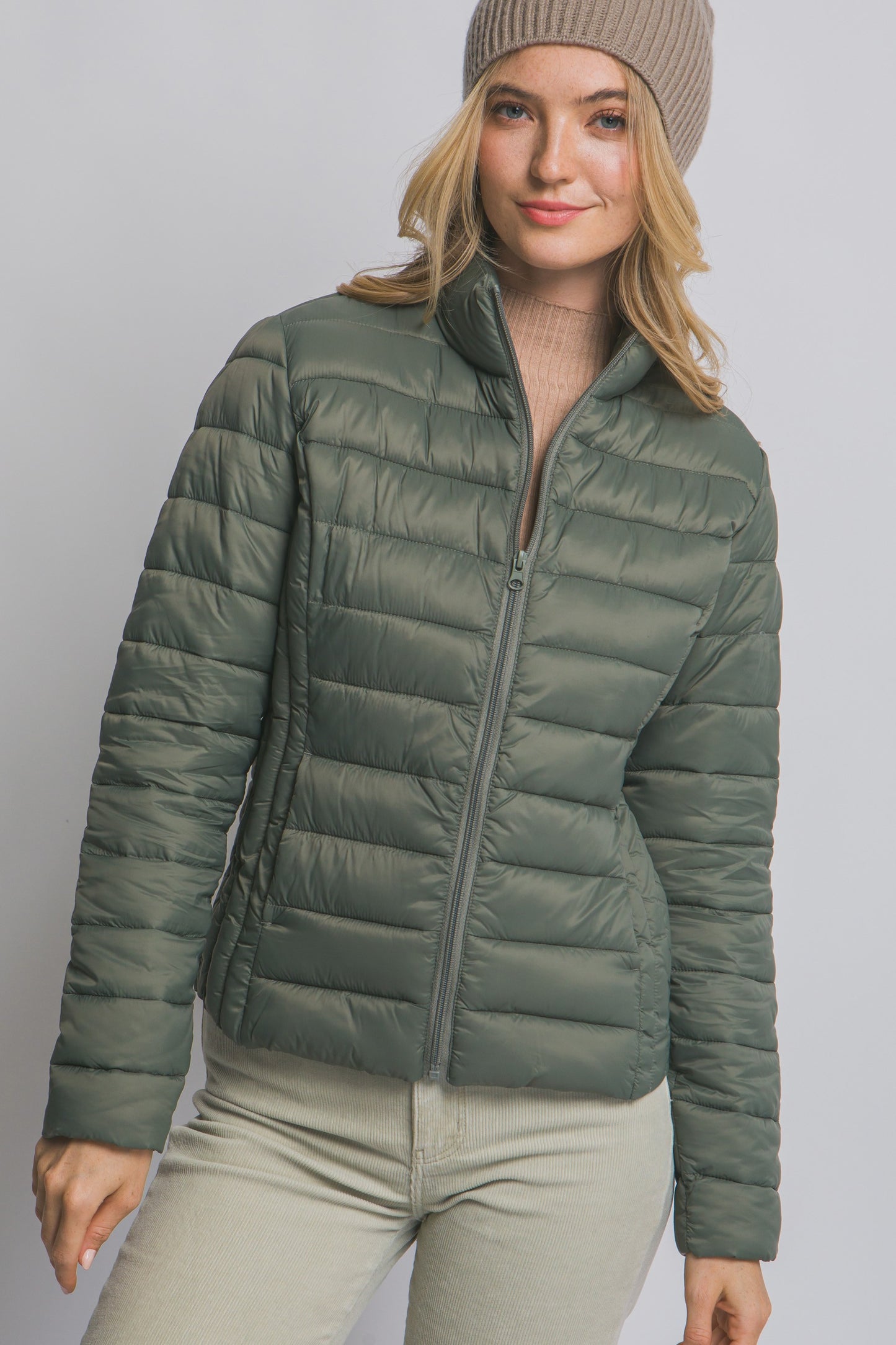 Ultra Lightweight Padded Thermal Zip Up Jacket