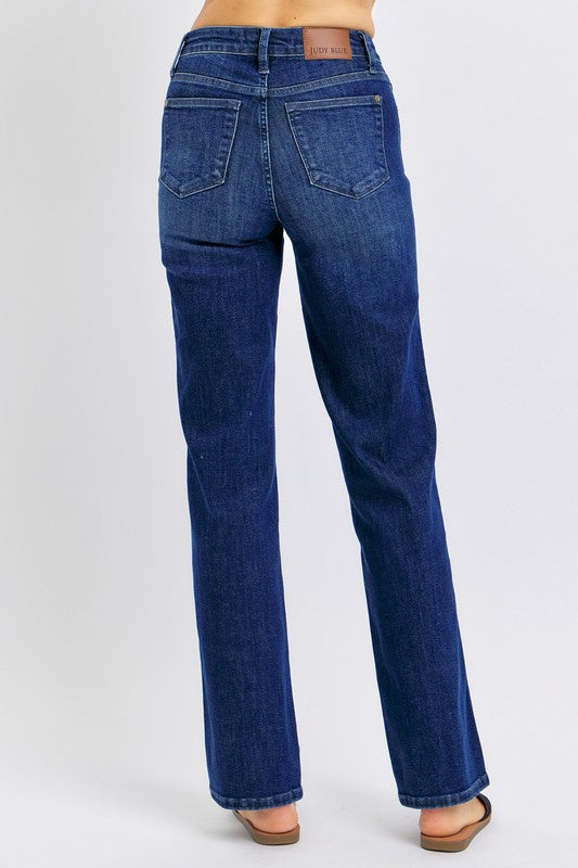 Judy Blue Mid Rise "Tummy Control" Classic Straight Denim