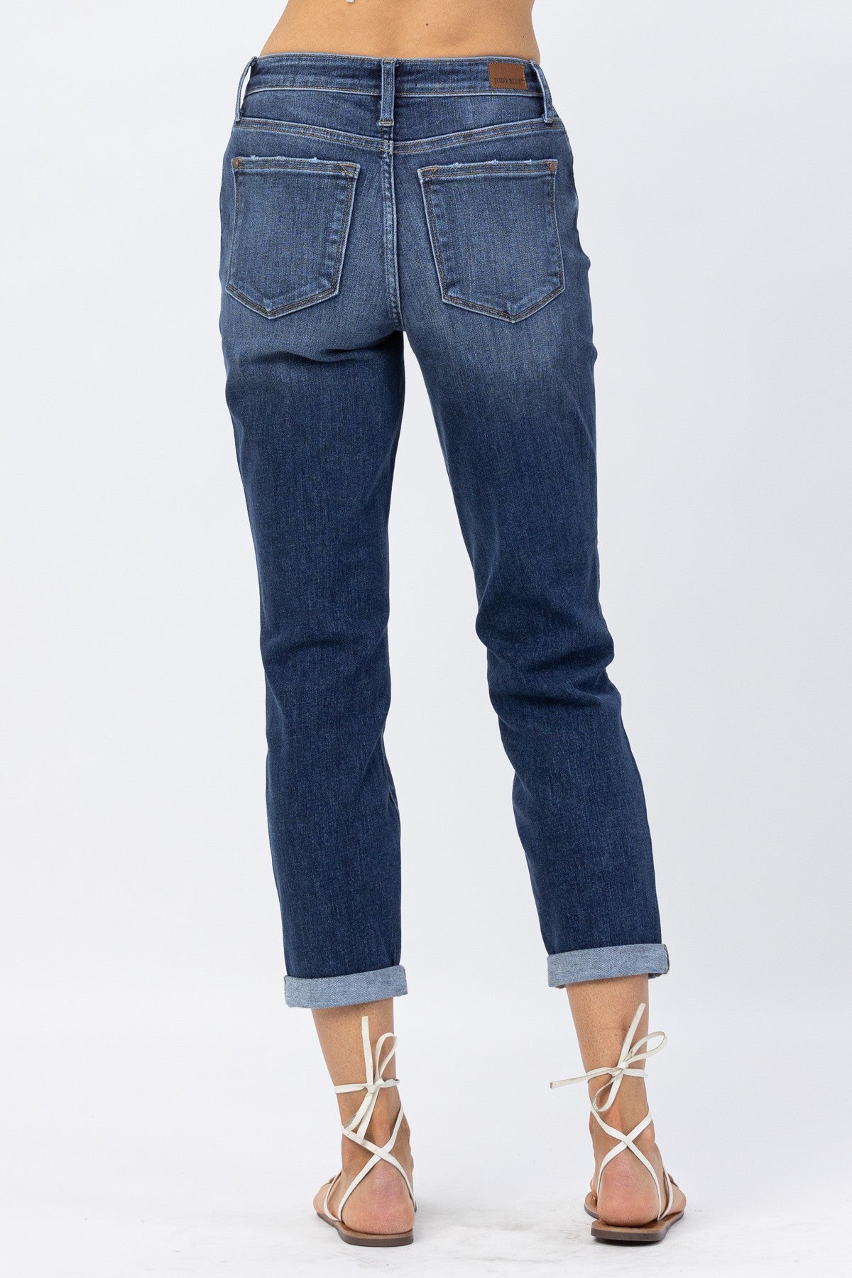 Judy Blue (Plus) Mid Rise Cuffed Boyfriend Jean