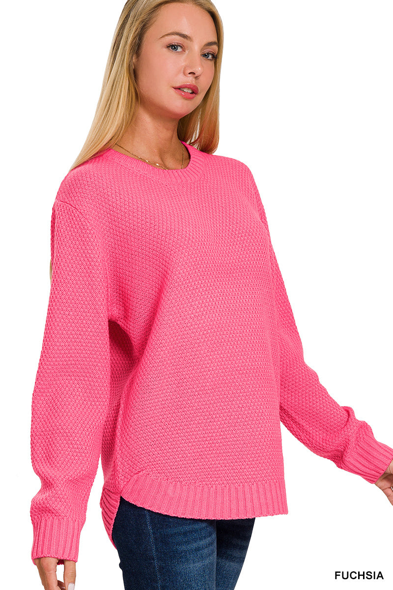 Zenana Round Neck Basic Sweater