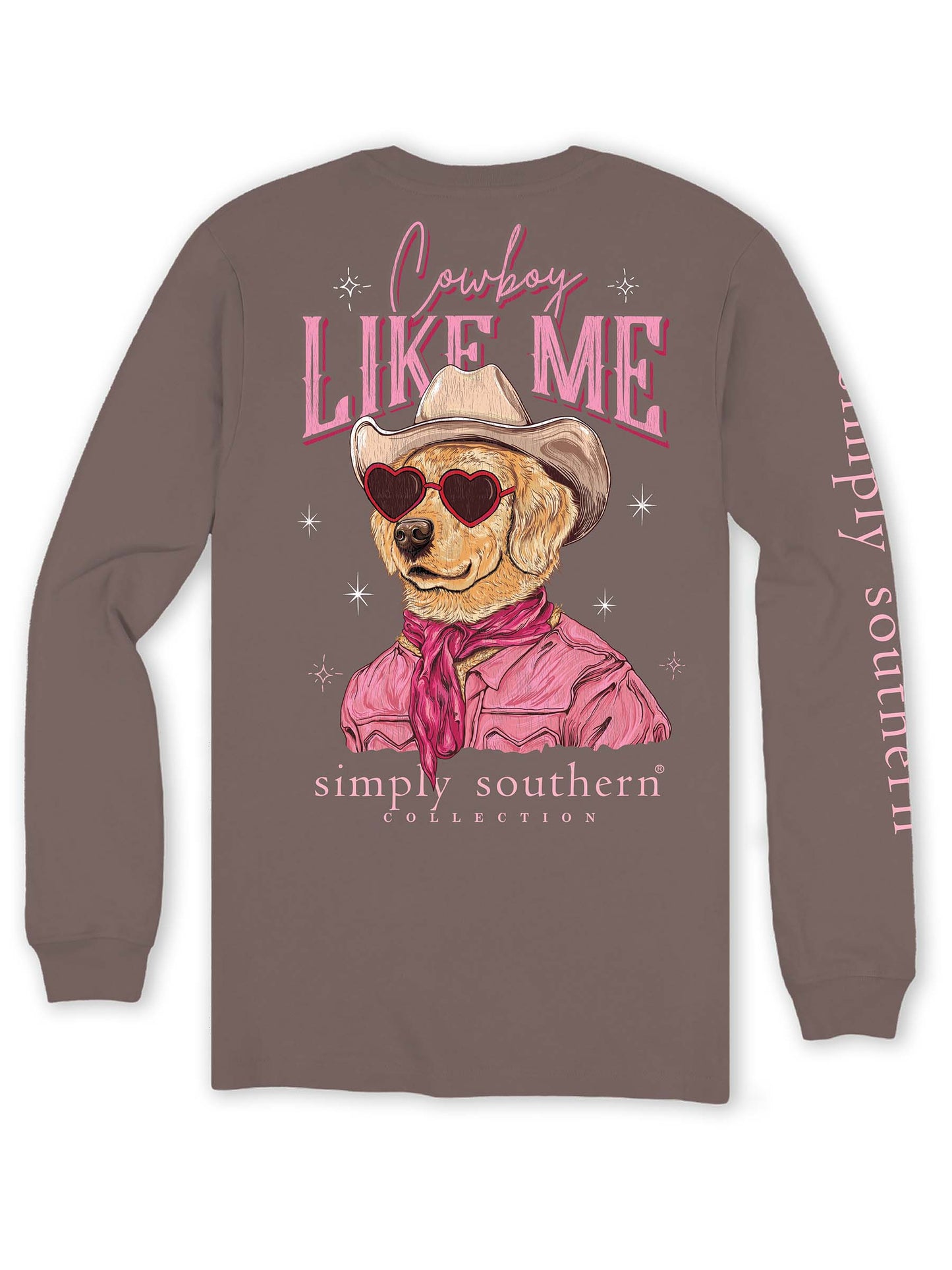 Ladies Simply Southern Cowboy Like Me L/S (Mocha)
