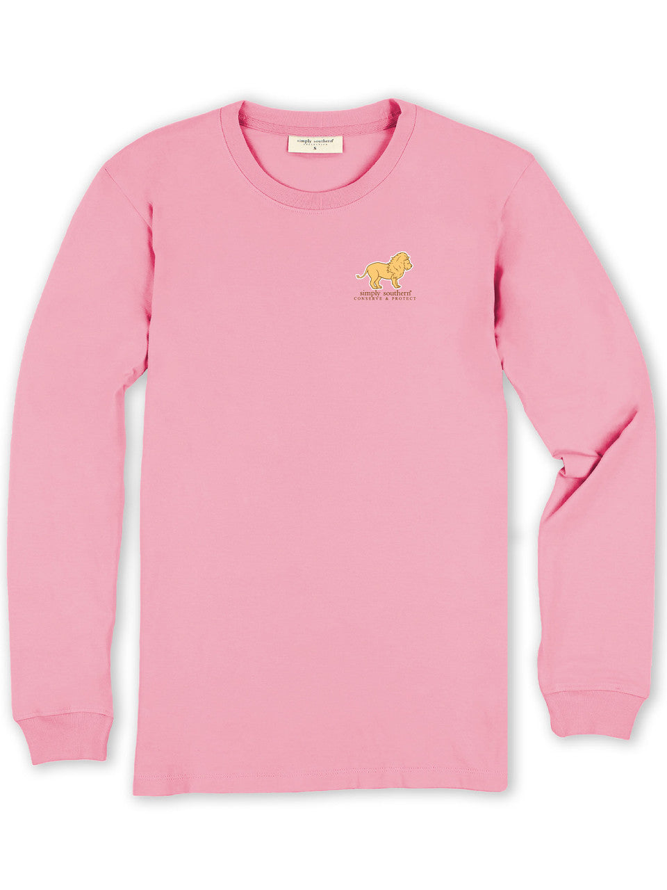 Ladies Simply Southern Lion Happy L/S (Candy Pink)