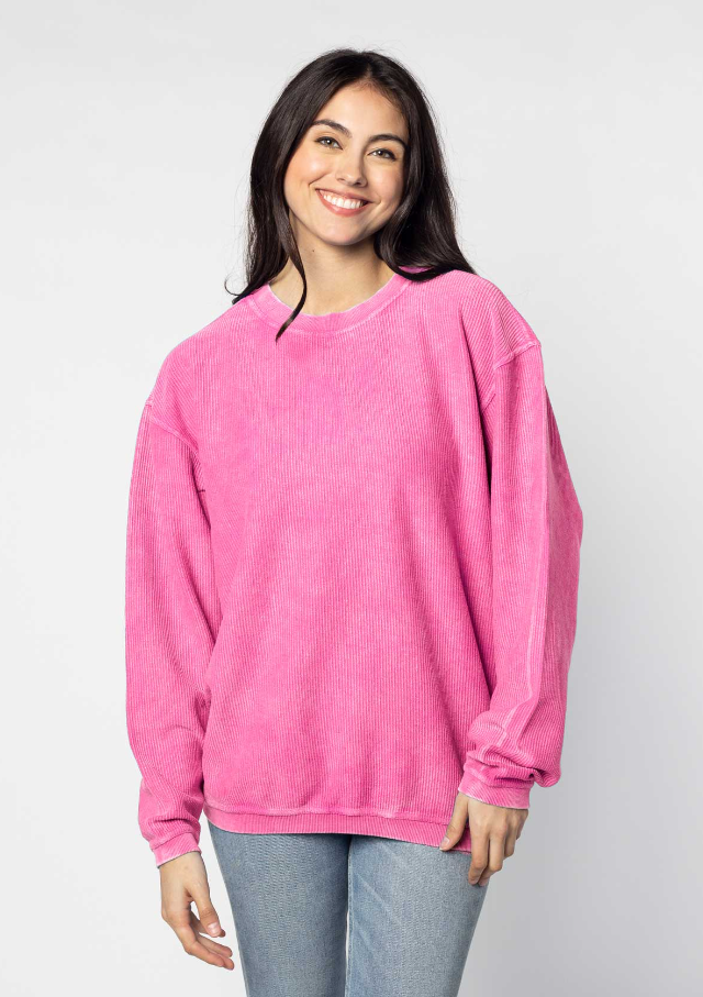 Chicka-D Solid Corded Crew Sweatshirt