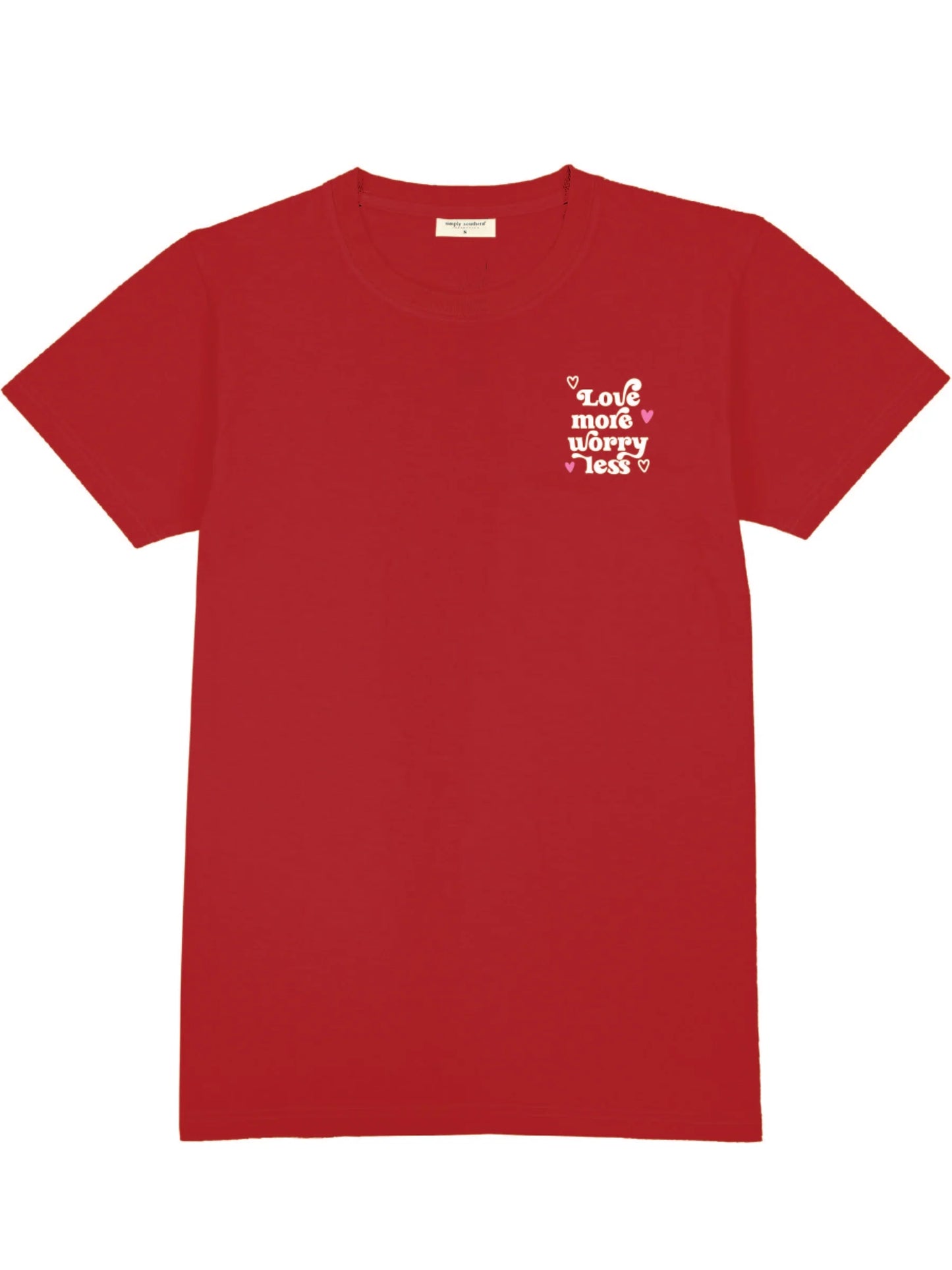 Simply Southern 'Love More, Worry Less' S/S (Red)