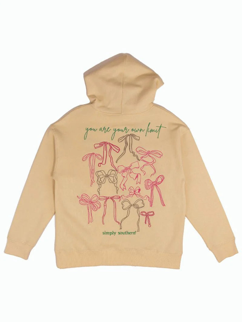 Ladies Simply Southern Embroidered Bow Hoodie (Multi Color)
