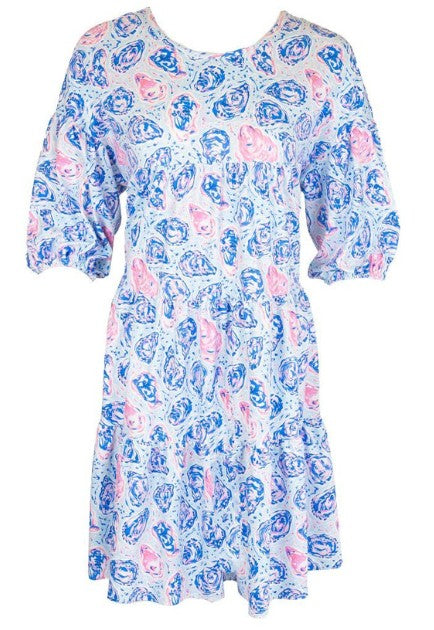 Ladies' Simply Southern Puff S/S Dress (Oyster)
