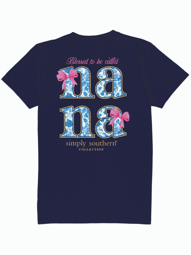 Ladies' Simply Southern Blessed To Be Called Nana S/S (Navy)