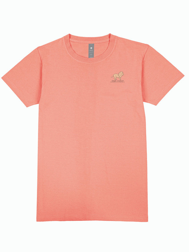 Ladies' Simply Southern Lion Tracker Be Strong And Courageous S/S (Peach)