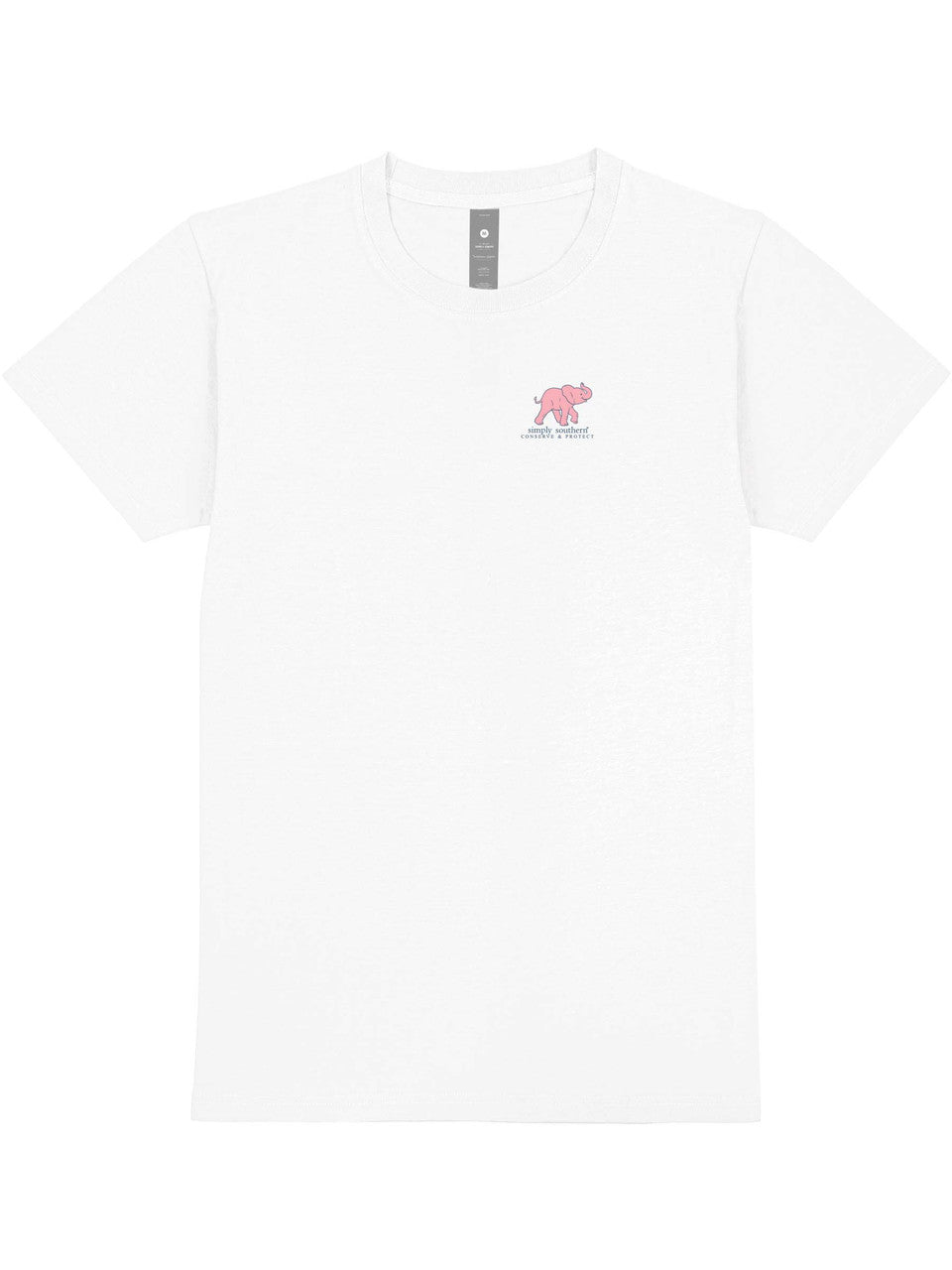 Ladies' Simply Southern Elephant Tracker Patch S/S (White)