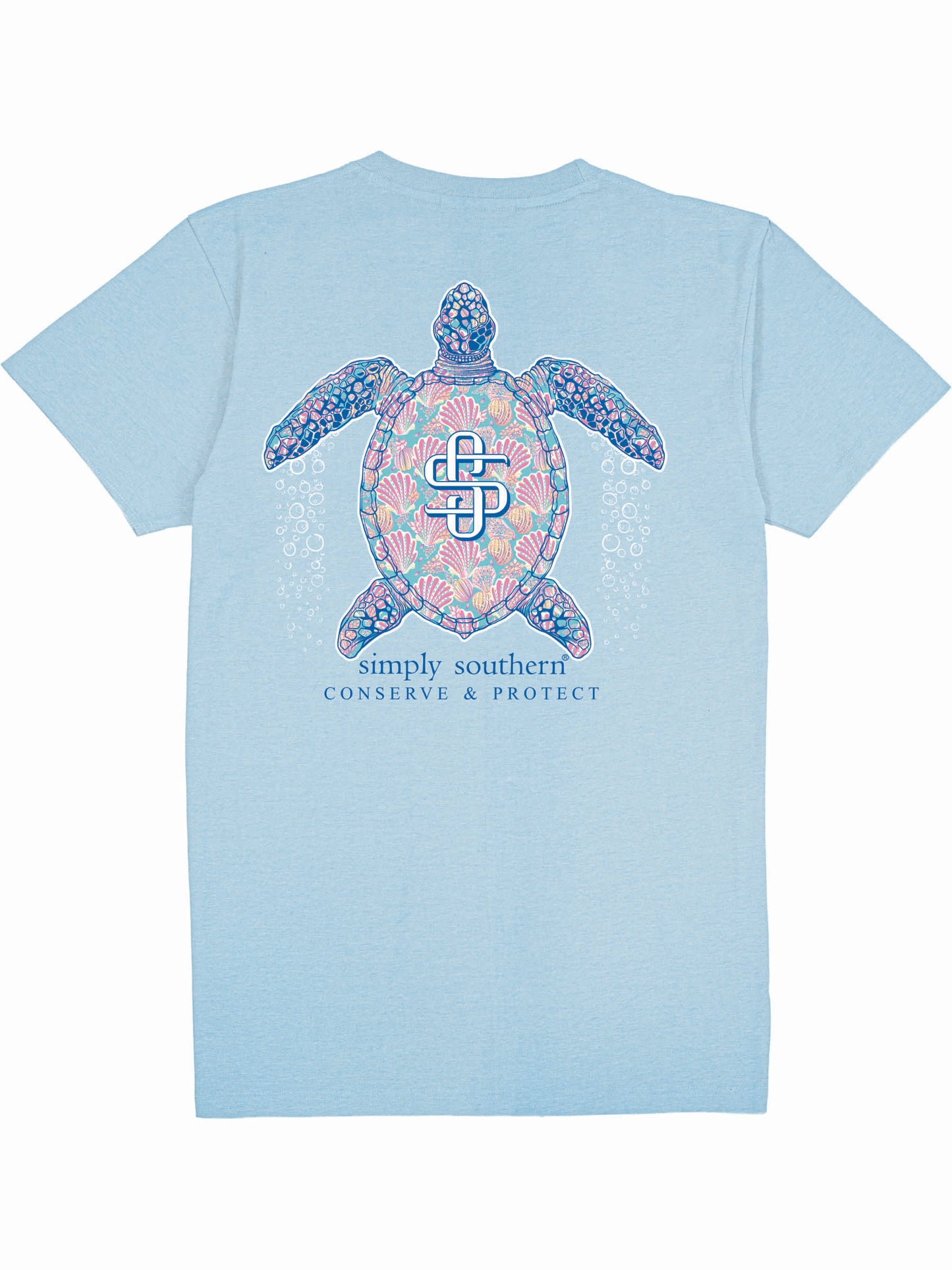 Ladies' Simply Southern Turtle Tracker Shell S/S (Ice)