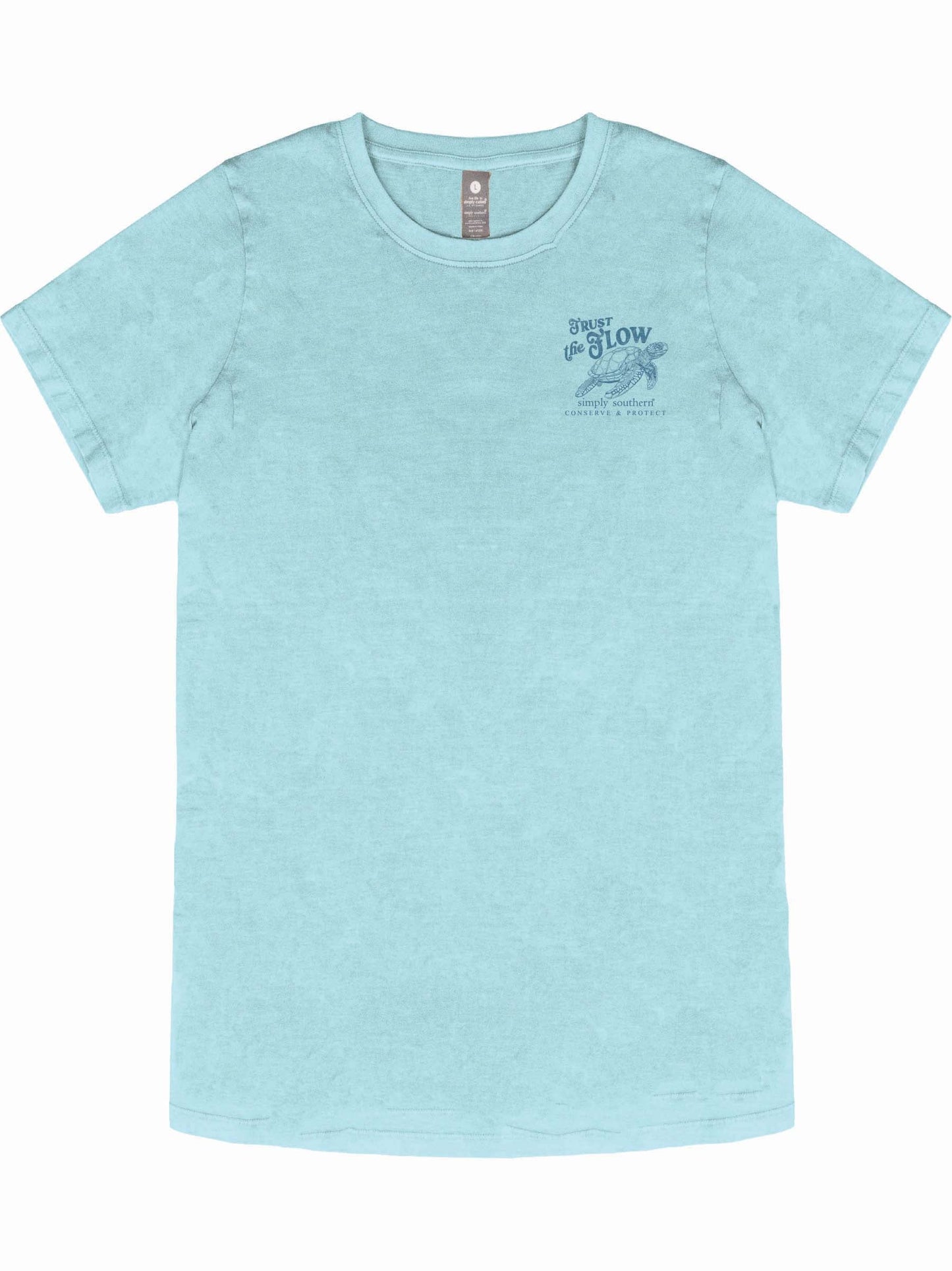 Ladies' Simply Southern Tracker Turtle Trust S/S (Washed Aqua)
