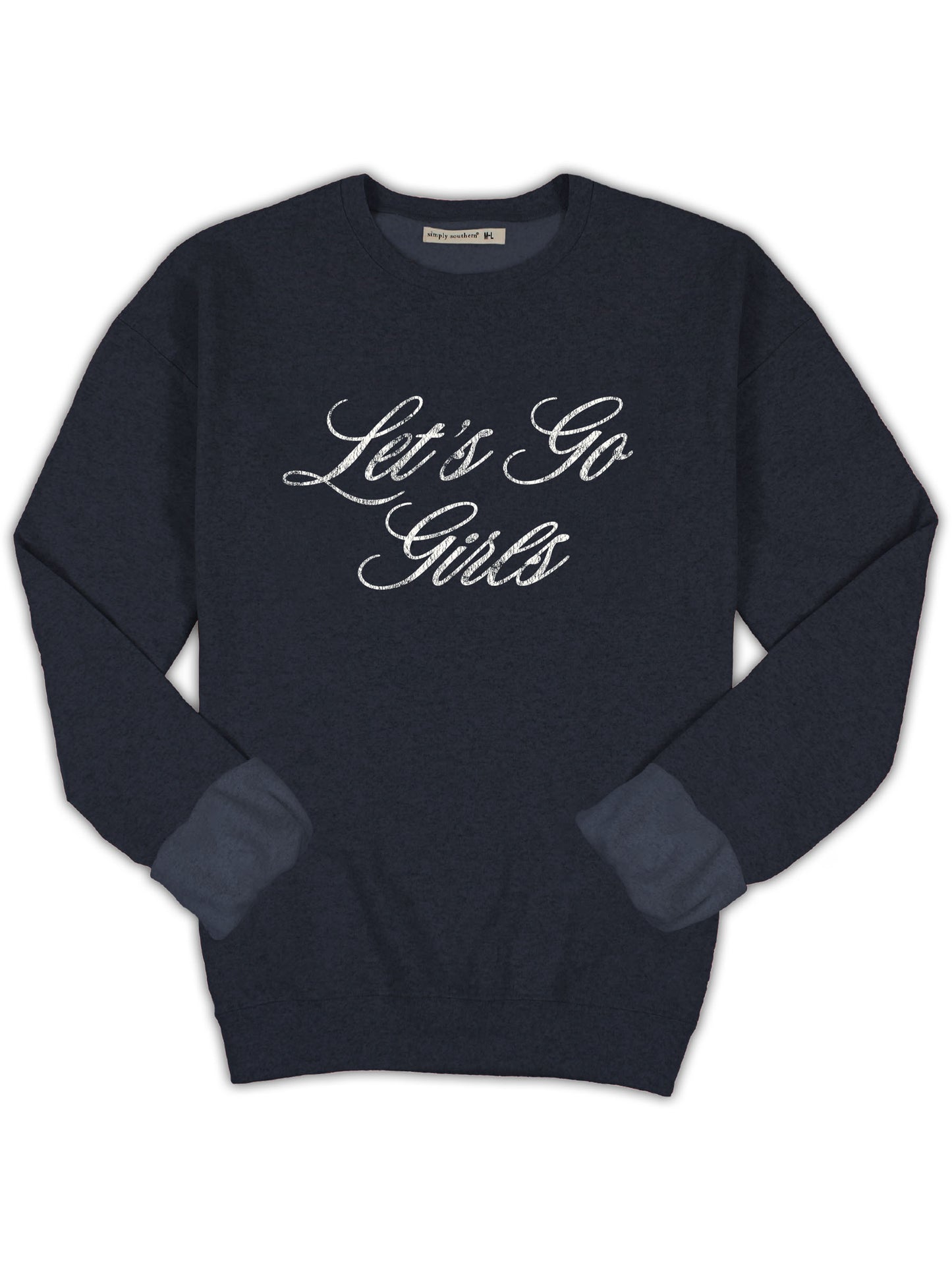Ladies' Simply Southern Let's Go Girls Crew (Slate)