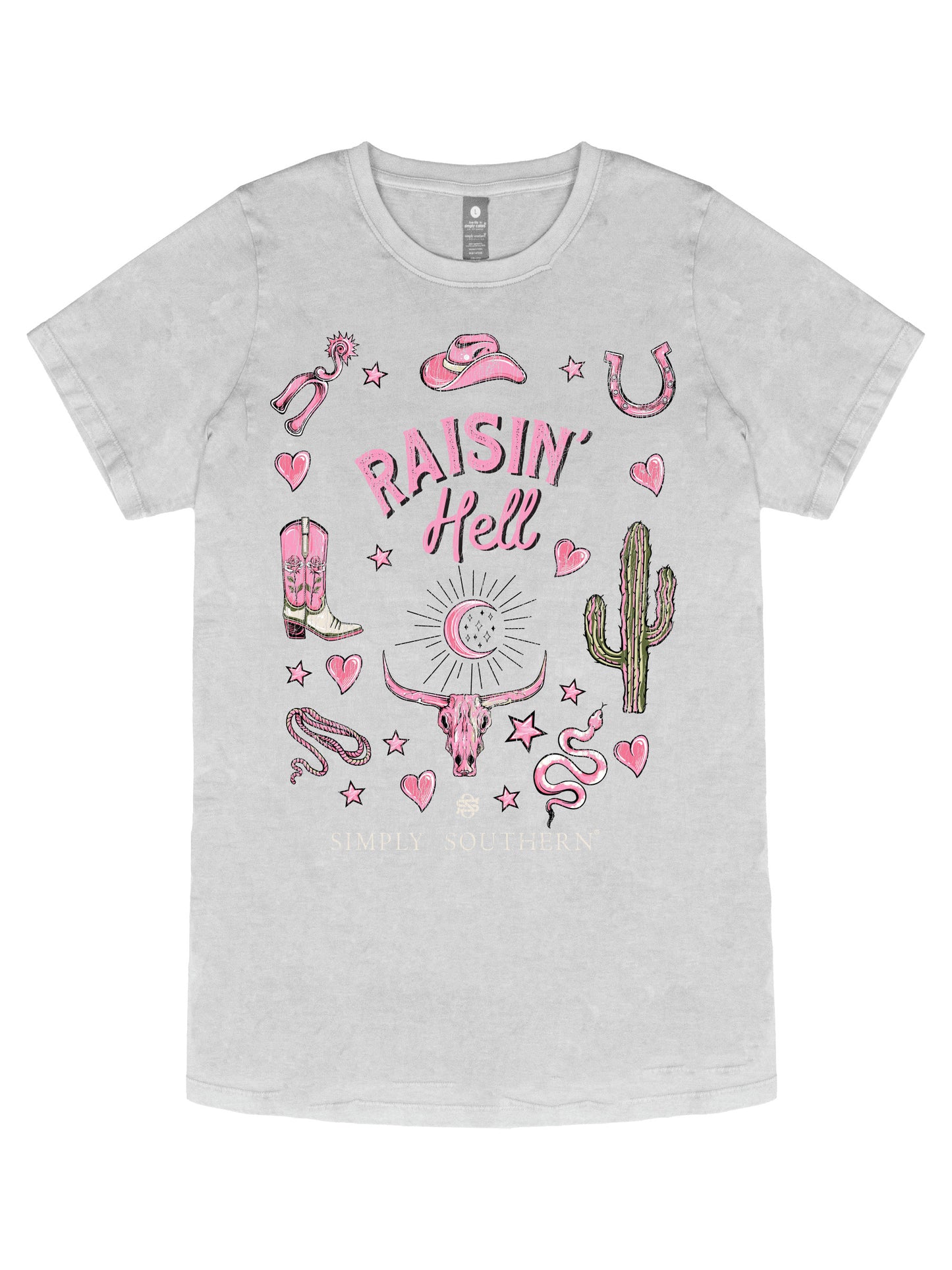 Ladies' Simply Southern Rasin' Hell S/S (Washed Shadow)