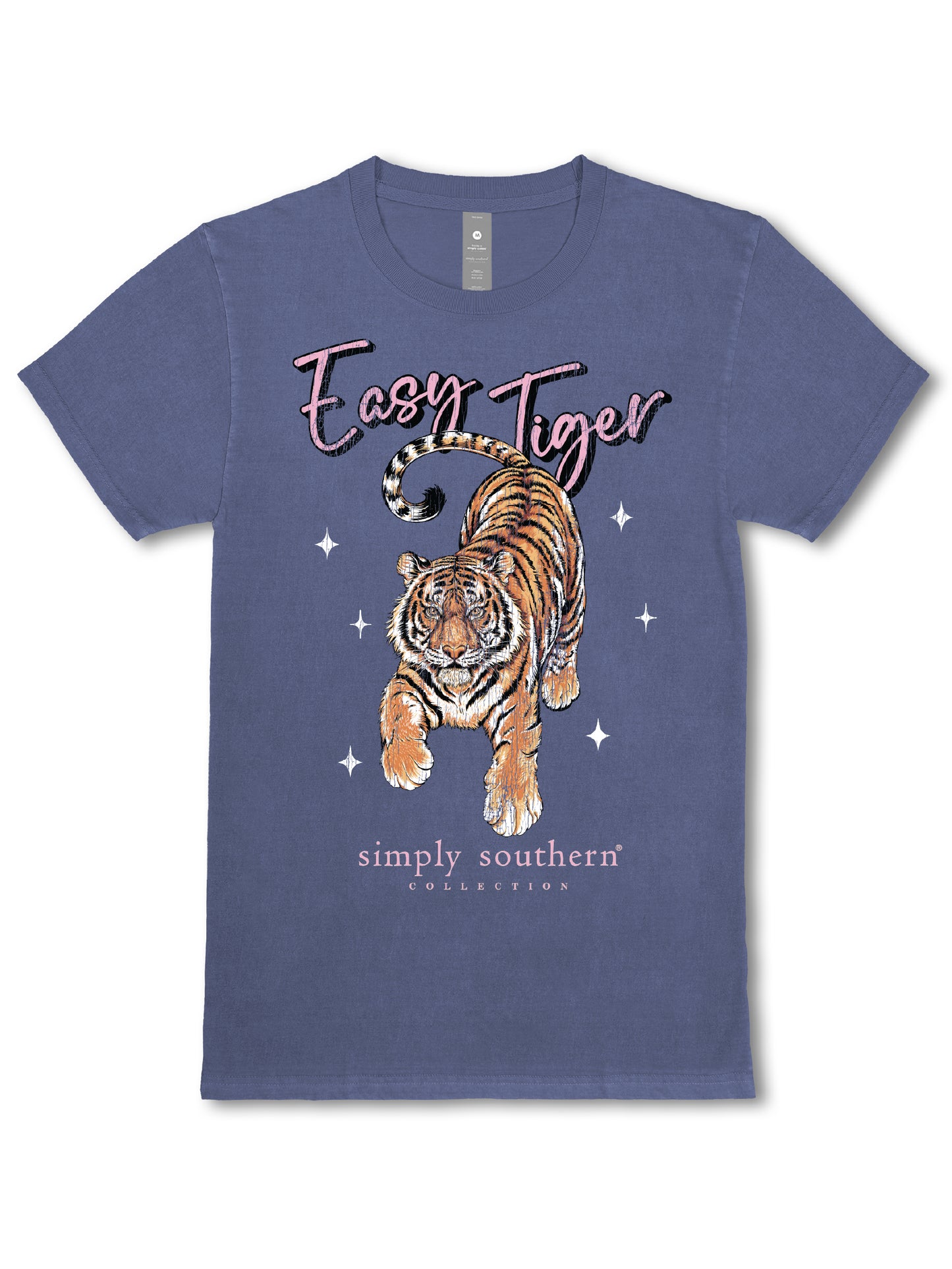 Ladies' Simply Southern Easy Tiger S/S (Mineral Washed Navy)