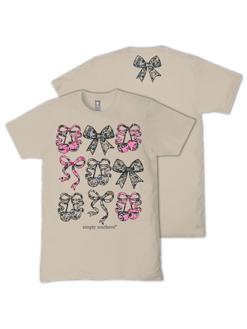 Ladies' Simply Southern Cherry Bow Camo SS (Clay)