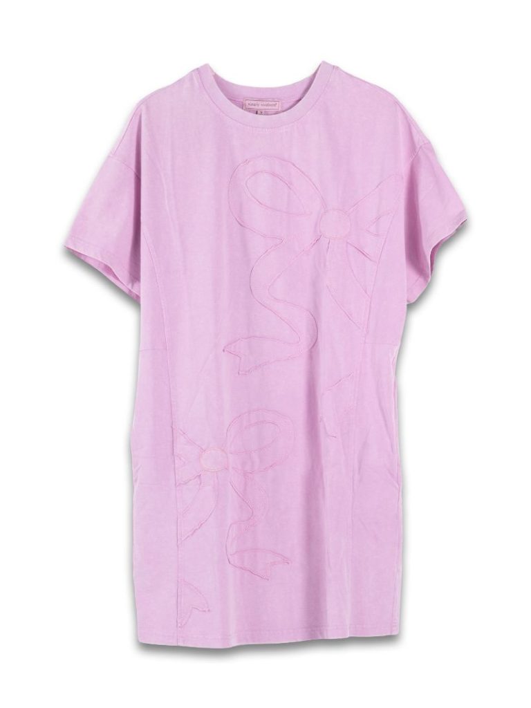 Ladies' Simply Southern Vintage Wash Bow Dress (Pink)