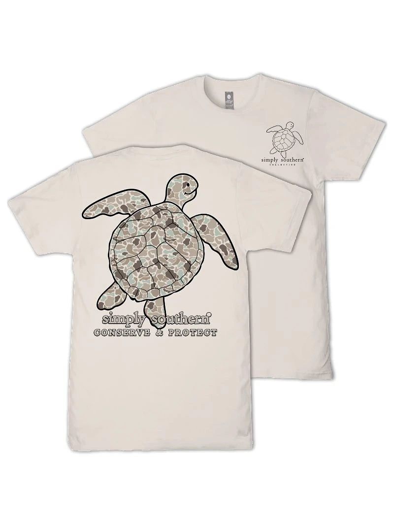Ladies' Simply Southern Tracker Turtle Camo SS (Dust)