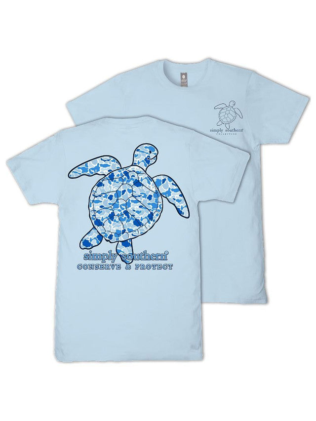 Ladies' Simply Southern Track Turtle Blue Camo SS (Ice)