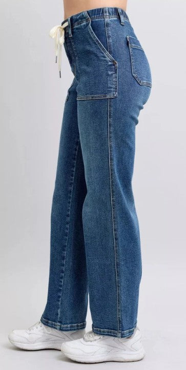 Ladies' Judy Blue DW Drawstring Wide Leg Jeans